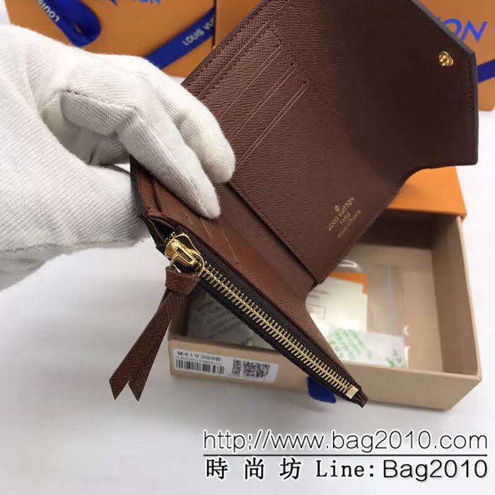 路易威登LV頂級原單 M41938啡色海外Monogram帆布Victorine錢夾 女士錢包 ZY1064